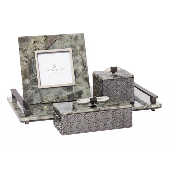 Kendra Scott Antique Brass Square Stone Slab Frame - Picture 2 of 3